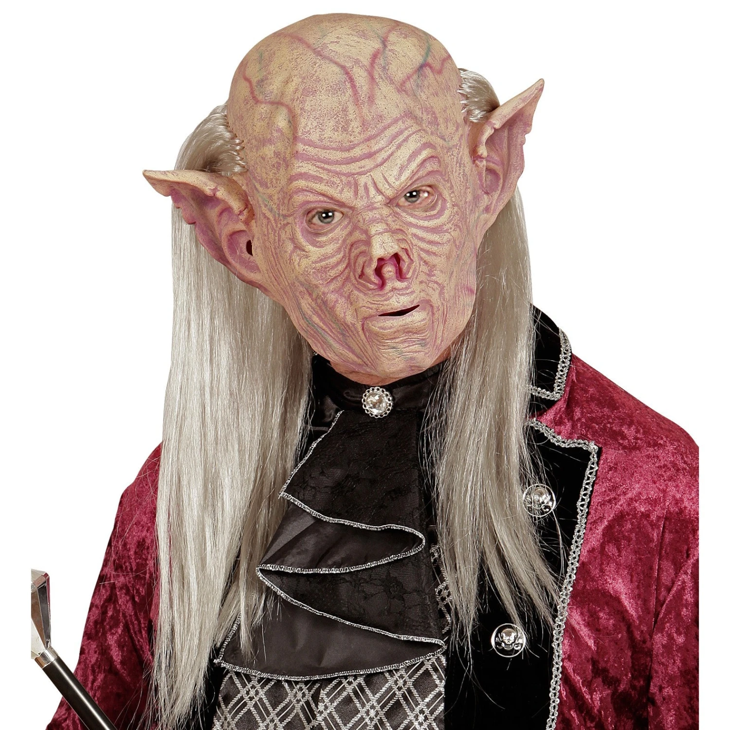 MASCHERA VAMPIRO CON CAPELLI 2 MASCHERA VAMPIRO CON CAPELLI - immagine 2