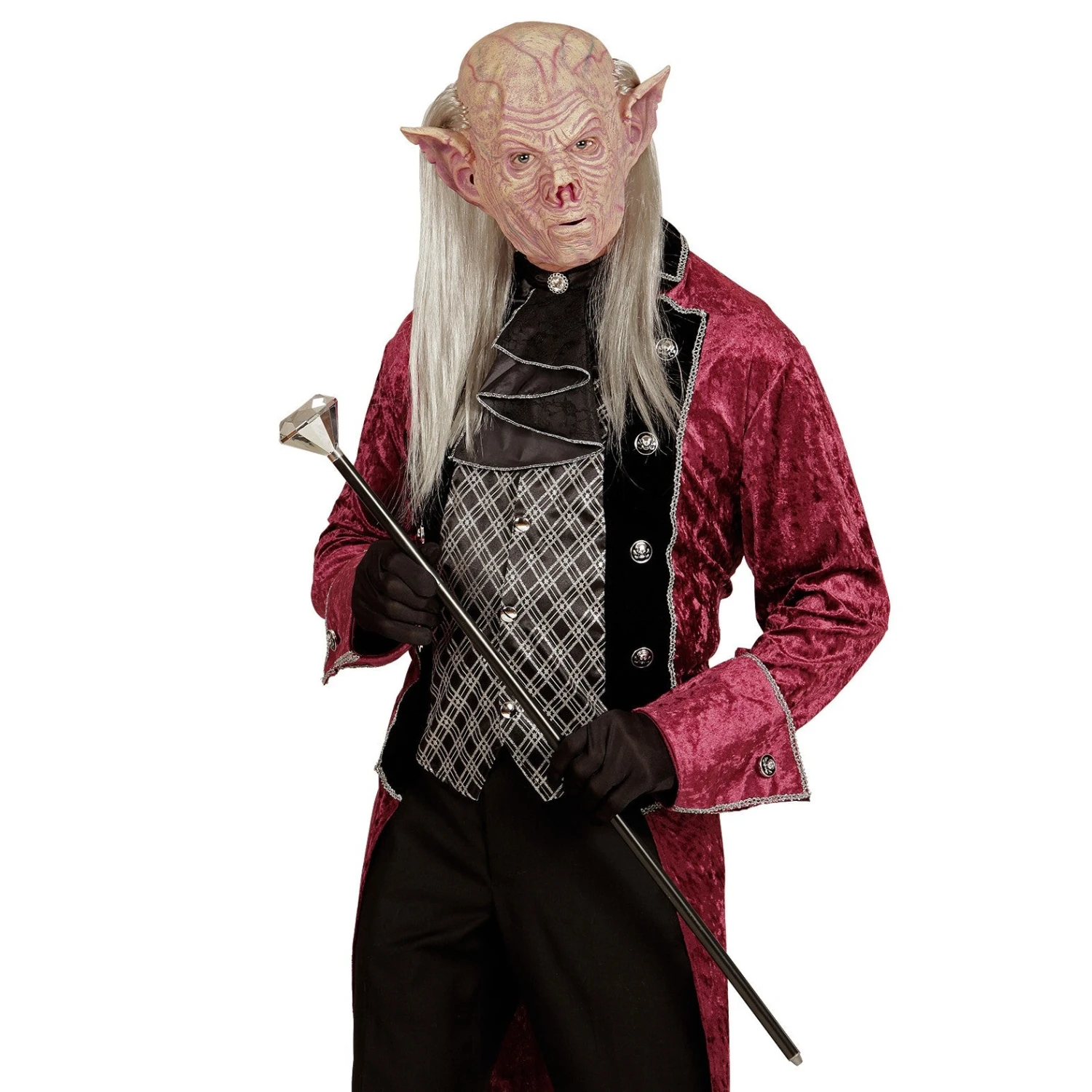 MASCHERA VAMPIRO CON CAPELLI 3 MASCHERA VAMPIRO CON CAPELLI - immagine 3