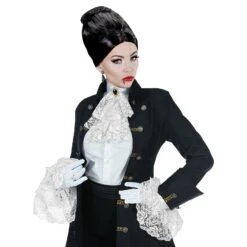 JABOT CON GEMMA E POLSINI IN PIZZO 6 JABOT CON GEMMA E POLSINI IN PIZZO -Widmann 07799 l