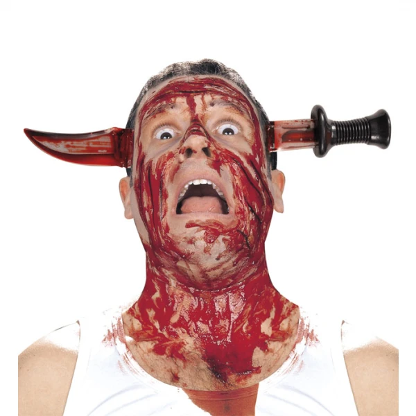 COLTELLO INSANGUINATO ATTRAVERSO TESTA 2 COLTELLO INSANGUINATO ATTRAVERSO TESTA - immagine 2