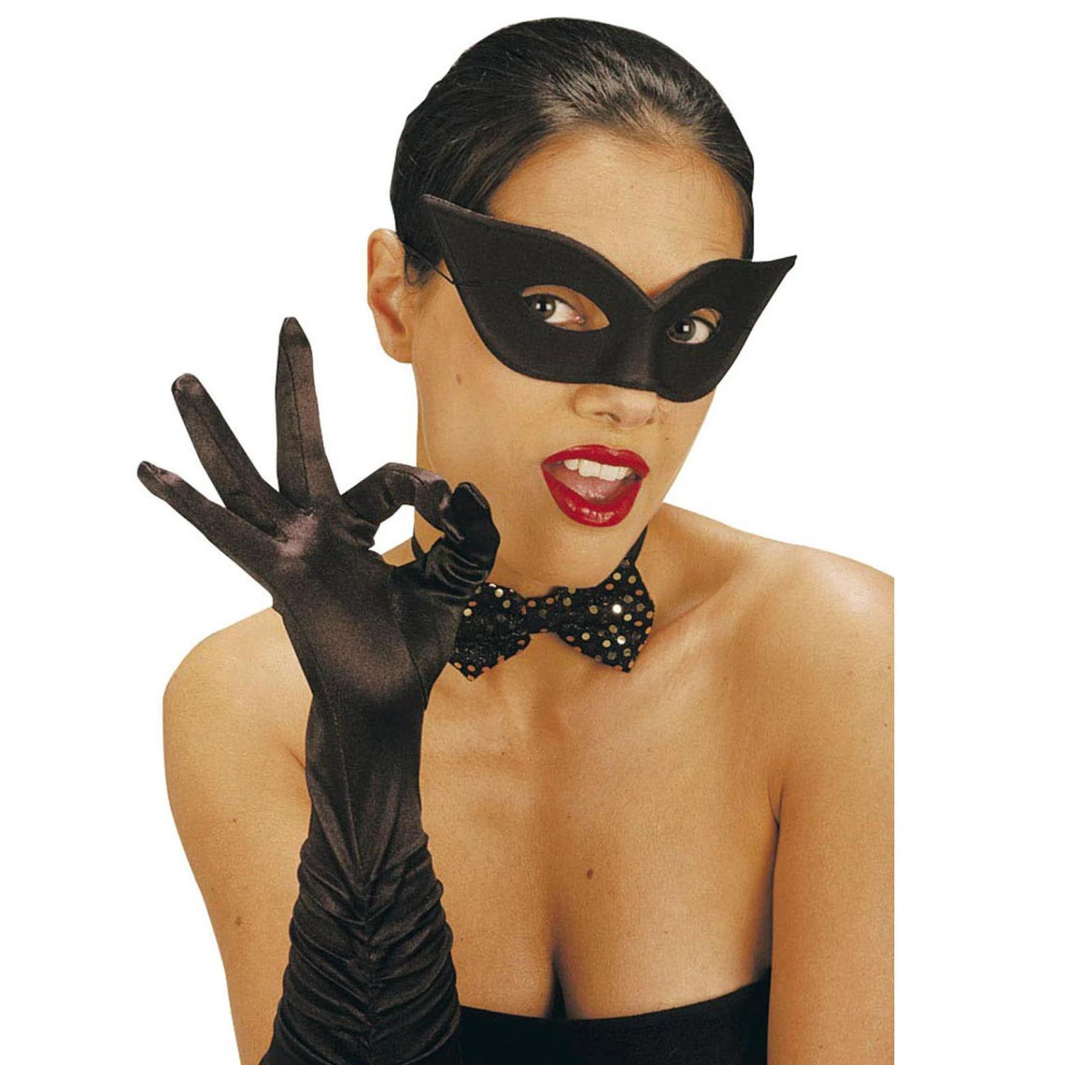 MASCHERA DOMINO PAPILLON NERO 2 MASCHERA DOMINO PAPILLON NERO - immagine 2