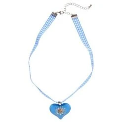 COLLANA SCACCHI CELESTE BIANCO CUORE