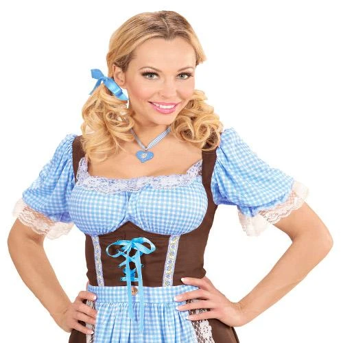 COLLANA SCACCHI CELESTE BIANCO CUORE 3 COLLANA SCACCHI CELESTE BIANCO CUORE - immagine 3