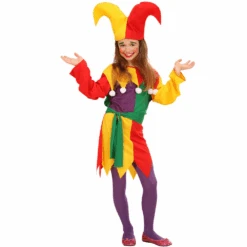 WIDMANN COSTUME VESTITO ABITO TRAVESTIMENTO CARNEVALE HALLOWEEN BAMBINA JOLLY JESTER - 0258 (anni 08/10)