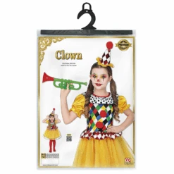 WIDMANN VESTITO CARNEVALE + ACCESSORI CLOWN COSTUME TROMBA SET TRUCCO CON NASO 5/7 ANNI TRAVESTIMENTO - 0695+4044N+2720T -Widmann 168448 3