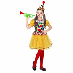 WIDMANN VESTITO CARNEVALE + ACCESSORI CLOWN COSTUME TROMBA SET TRUCCO CON NASO 5/7 ANNI TRAVESTIMENTO - 0695+4044N+2720T -Widmann 168458 3