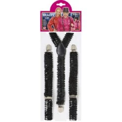 BRETELLE IN PAILLETTES NERE