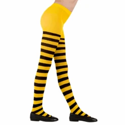 WIDMANN CALZE COLLANT APE RIGATE PARIGINE GIALLO-NERO ABITO TRAVESTIMENTO VESTITO CARNEVALE - 0124 (anni 11/14)