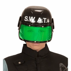 WIDMANN VESTITO CARNEVALE + ACCESSORI AGENTE SWAT COSTUME GIUBOTTO ANTIPROIETTILE FUCILE ELMO MANETTE 11/13 ANNI TRAVESTIMENTO - 5534+28225+7084M+2413D -Widmann 259260 3