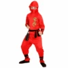 WIDMANN COSTUME VESTITO ABITO TRAVESTIMENTO CARNEVALE RED DRAGON NINJA CASACCA PANTALONI MASCHERA FASCE 4/10 ANNI - 1133 (anni 05/07)