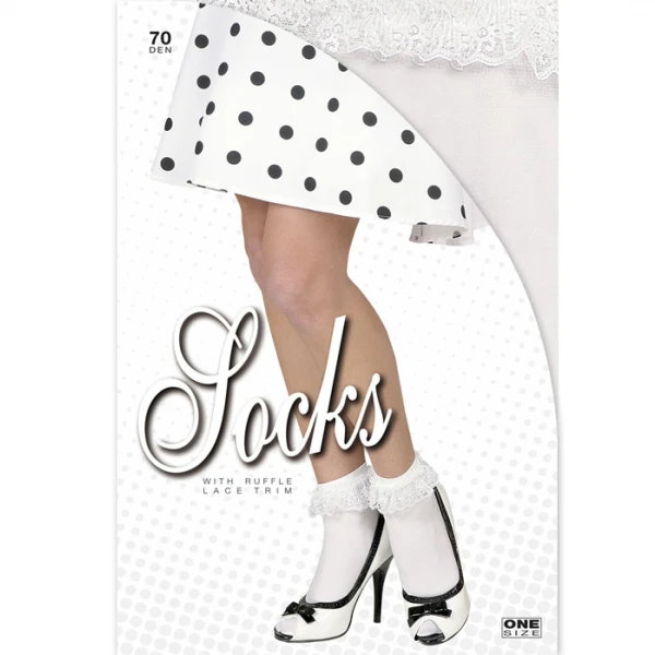 CALZINI BIANCHI CON DECORAZIONI IN PIZZO 2 CALZINI BIANCHI CON DECORAZIONI IN PIZZO - immagine 2