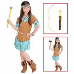 WIDMANN VESTITO CARNEVALE + ACCESSORI INDIANA COSTUME ARCO CON FRECCE TRAVESTIMENTO 5/7 ANNI - 0665+2793B