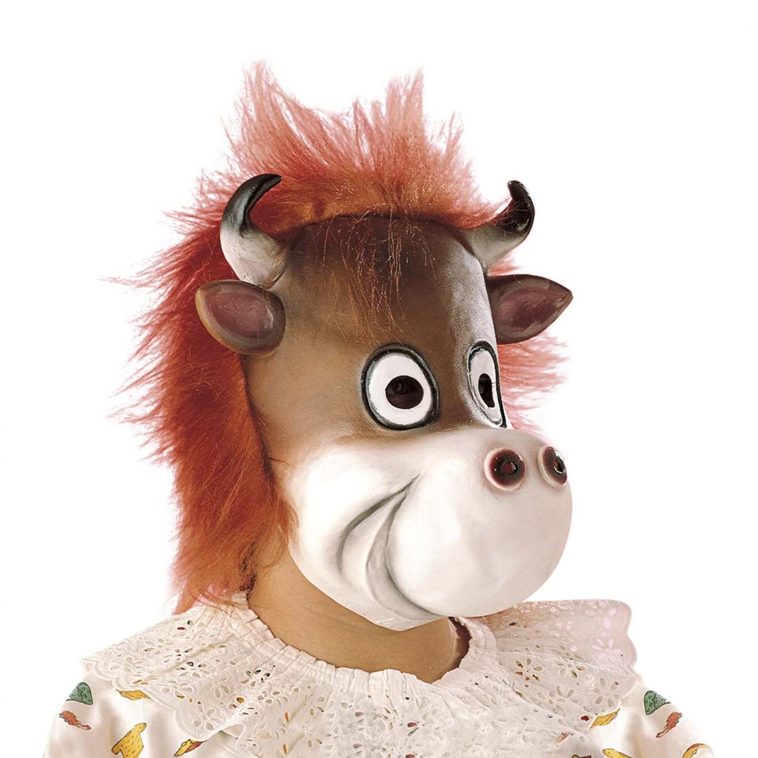 MASCHERA MUCCA CON CAPELLI 1 MASCHERA MUCCA CON CAPELLI