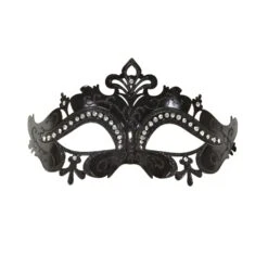 MASCHERA VENICE NERA GLITTER STRASS