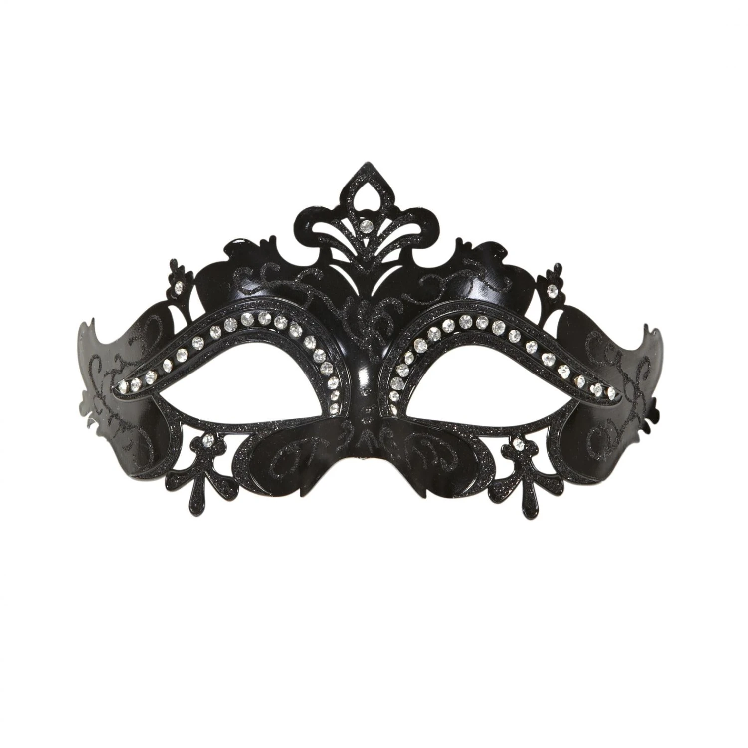 MASCHERA VENICE NERA GLITTER STRASS 1 MASCHERA VENICE NERA GLITTER STRASS