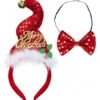 WIDMANN Mini Cappello Babbo Natale Con Papillon - Natale Festival.