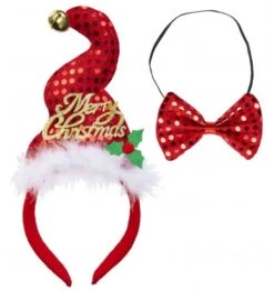 WIDMANN Mini Cappello Babbo Natale Con Papillon - Natale Festival.