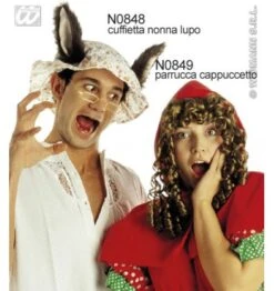 WIDMANN Parrucca Cappuccetto Rosso Con Mantellina