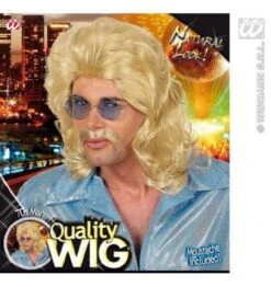 WIDMANN Parrucca Con Baffi Anni 70 Bionda