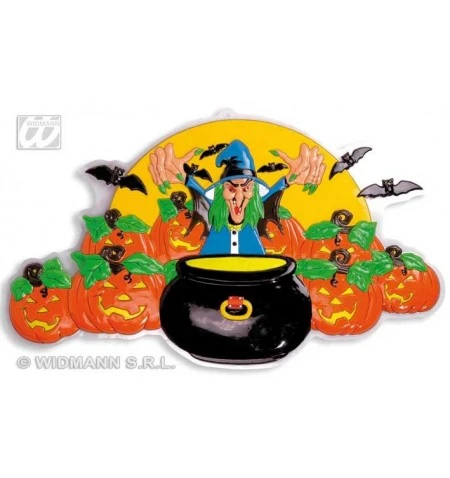 WIDMANN Strega 3D Con Calderone E Zucche 1 WIDMANN Strega 3D Con Calderone E Zucche